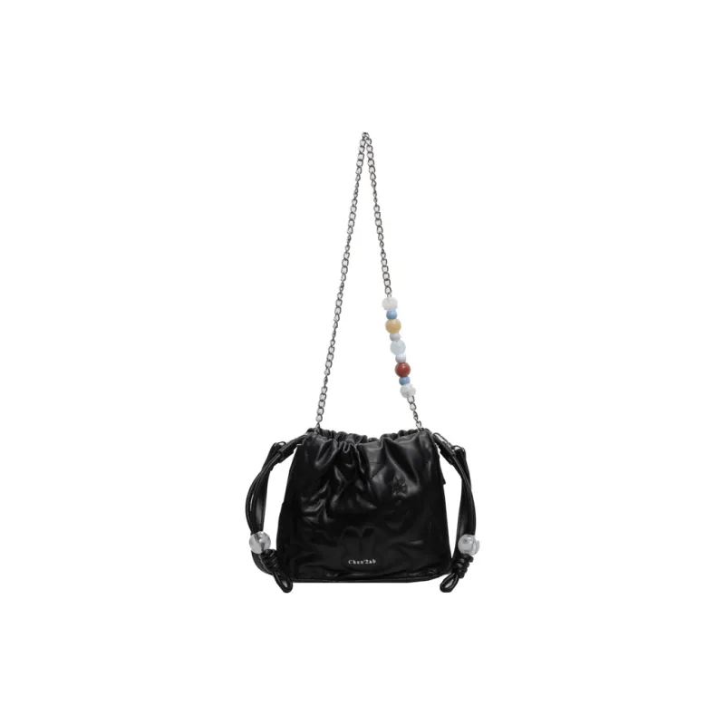 Ji Reminiscence PU Crossbody Bag, Shoulder Bag Women's Ecru/Silver/Black-10