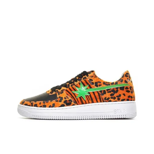 Starwalk Soldier Anti Slip Wear Resistant Low Top Skateboard shoes Hicho Unisex Green Star Leopard Print