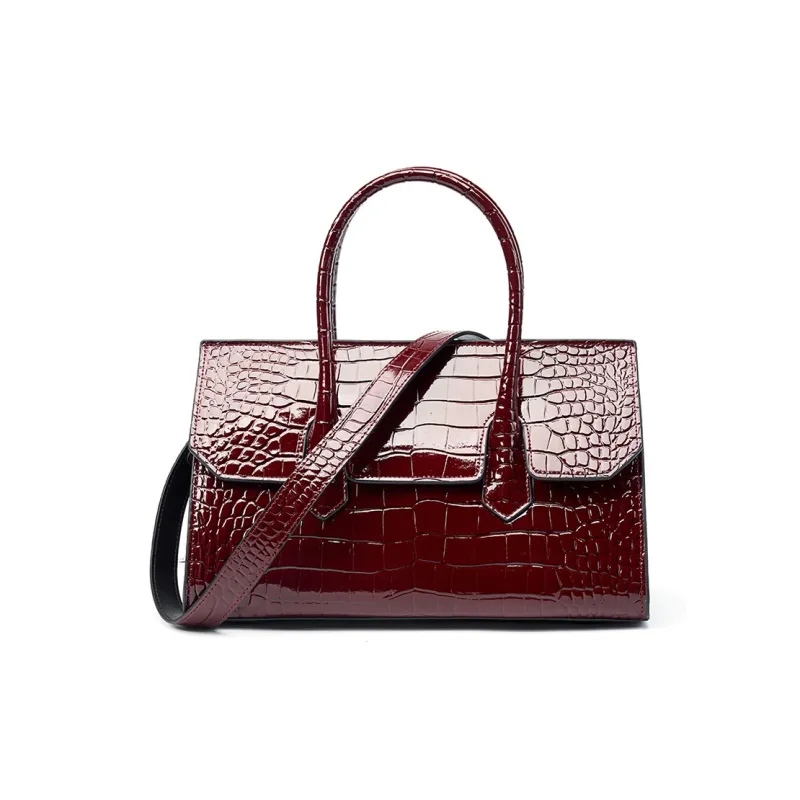 CARTELO Cow Leather Crossbody Handbags Regular Women's Black/Burgundy-1