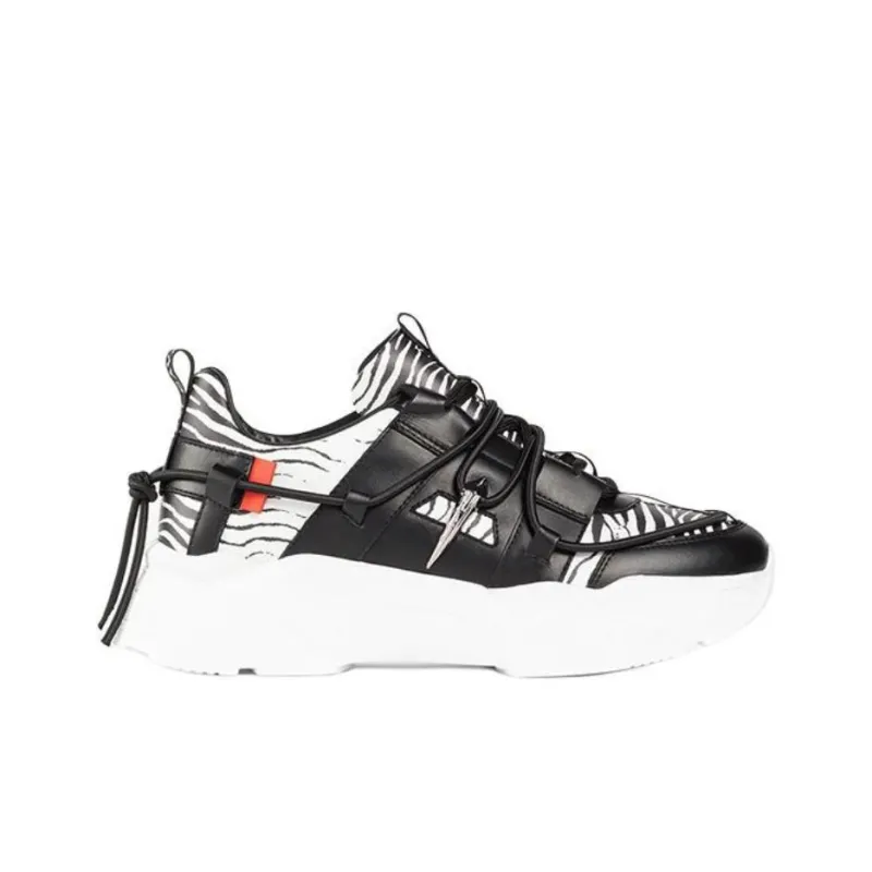 Roberto Cavalli Low-Top Casual Shoes Women's Black White-1