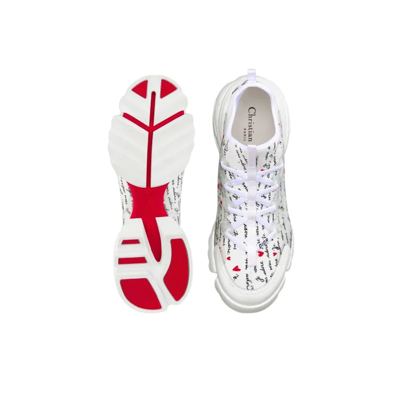 DIOR D-Connect Low-Top Casual Shoes Women's White-4