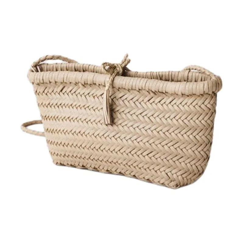 Dragon Diffusion Buffalo Leather Shoulder Bag, Crossbody Bag Women's Beige-1