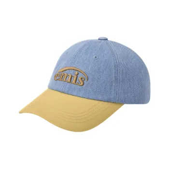 Emis Cotton Baseball Caps Unisex Light Blue Denim/Yellow