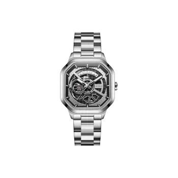 GEMAX Wrist Watch Automatic Mechanical Movement Stainless Steel Watchband Watch Men's Watches Black Dial