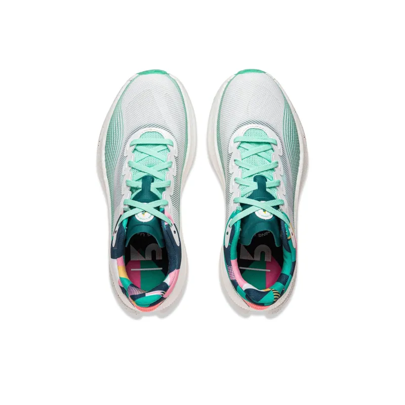 LiNing Yueying 4PRO Cushioning Anti Slip And Wear Resistant Support Rebound Low Top Running Shoes Women's White Green-3