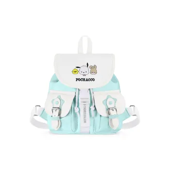 Zgo Sanrio Backpack Pacha Dogs Polyester+PU Backpack Lightweight Backpack Regular Women's Cyan