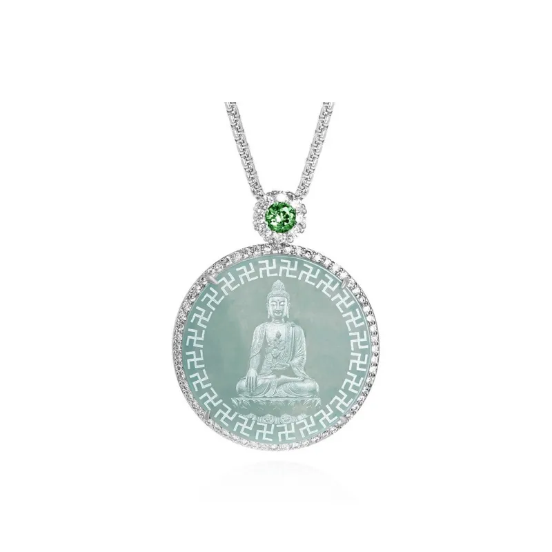 BYTHERE Glutinous Jade Jadeite Necklaces Unisex-1