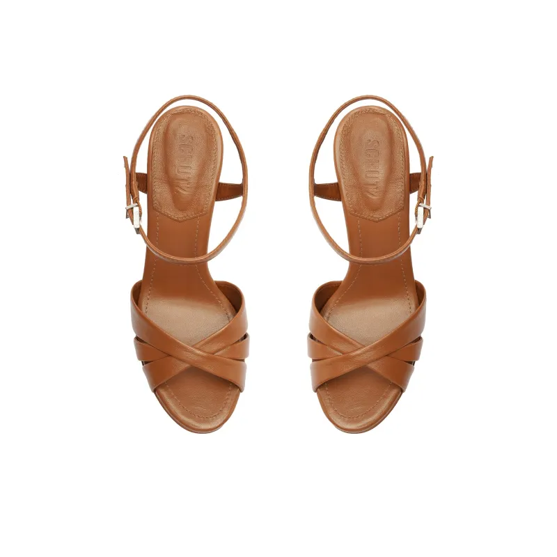 Schutz Keefa Strap Sandals 14.3cm Women's Brown-3