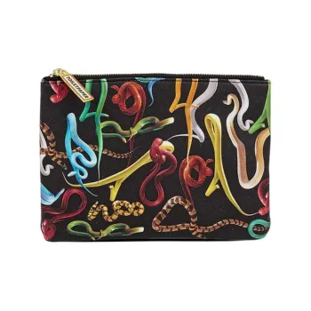 SELETTI Artificial Leather Clutch Unisex Black & Multicolor
