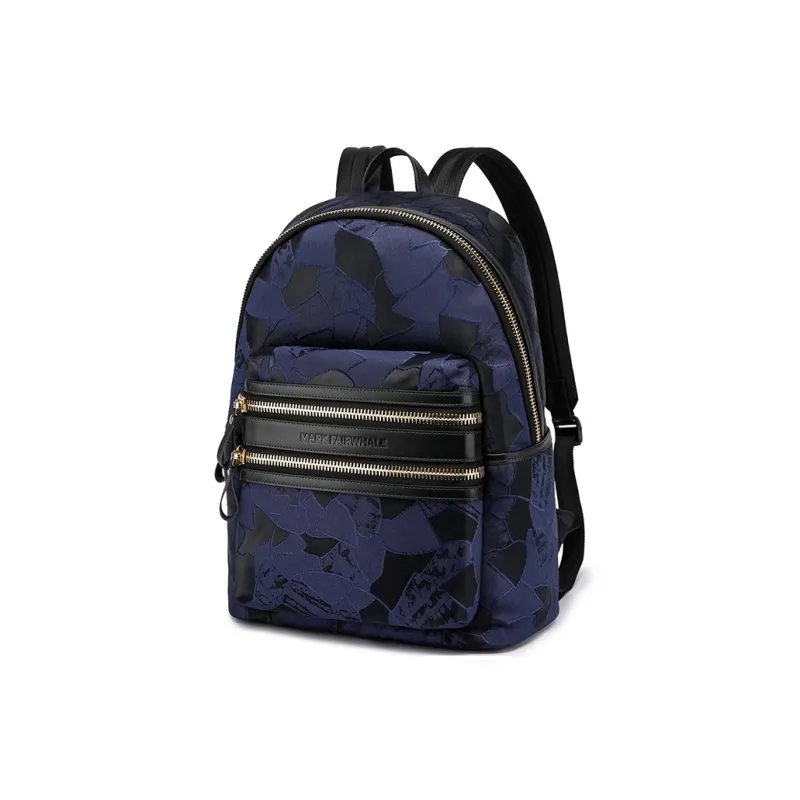 FAIRWHALE Oxford Backpack Men's Gem Black/Navy Blue/Maple Leaf Red-9