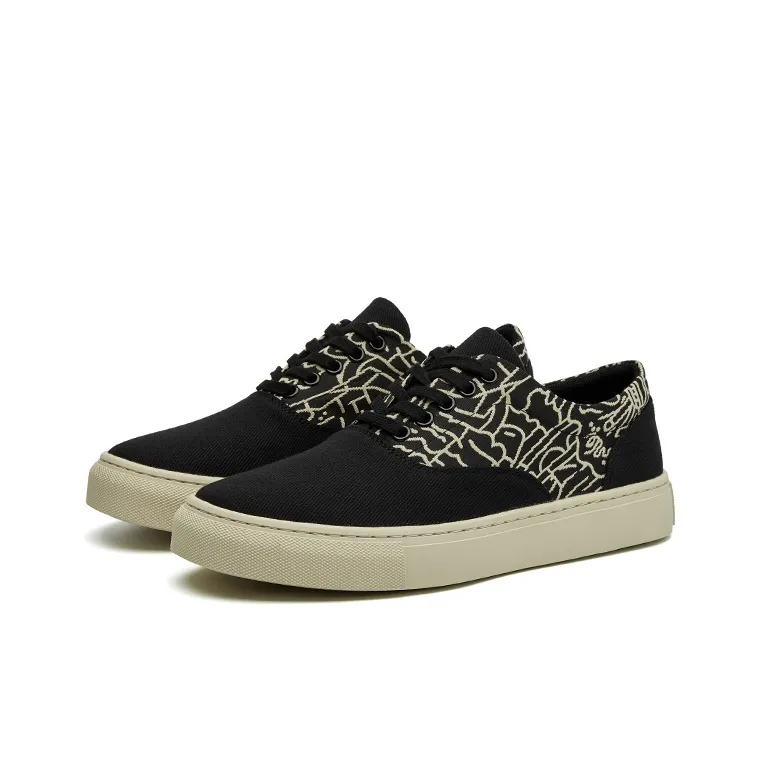 Oak Elephant Low Top Canvas Shoes Men's Black-2