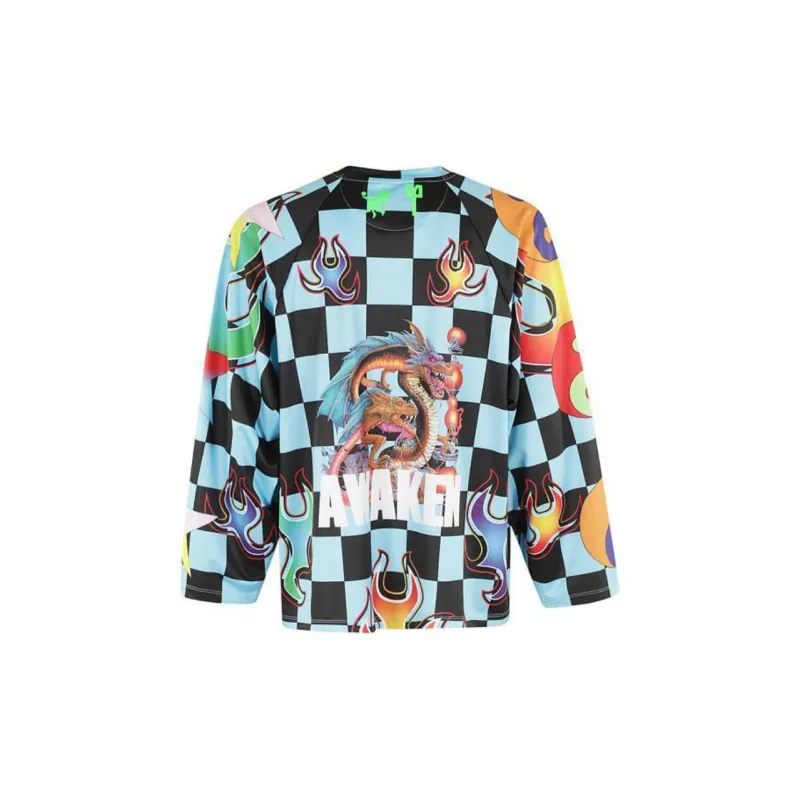 Liberal Youth Ministry Graphic print Checked Sweatshirt-1
