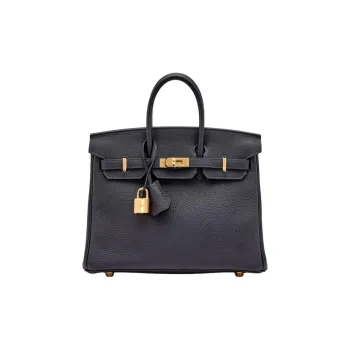HERMES Birkin Togo Calfskin Birkin Bag Handbags Women's 3Y Caban Black Velvet With Navy Blue Accents