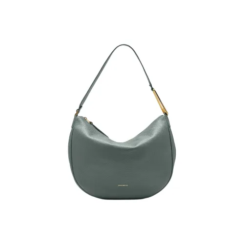 COCCINELLE Grained Leather One Shoulder Handbags Medium Size Women's Feather Skirt Sweet Blue/Green