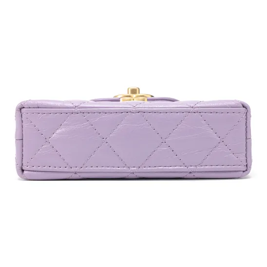 CHANEL Cow Leather Shoulder Bag, Crossbody Bag, Handbag Extra Mini Women's Light Purple-3