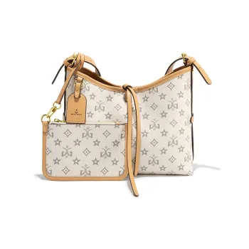 MISS GAIL Synthetic Leather Tote Bag Shopping Bag Handbag Crossbody Bag Shoulder Bag Medium Size Women's White Brown