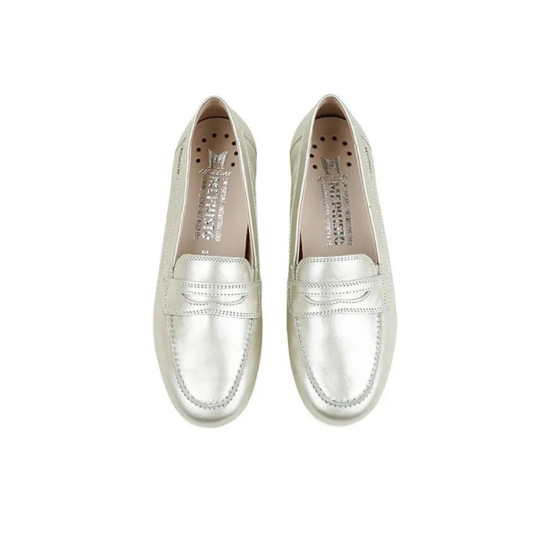 MEPHISTO Loafers Women's Gray Gold/Navy Blue-3