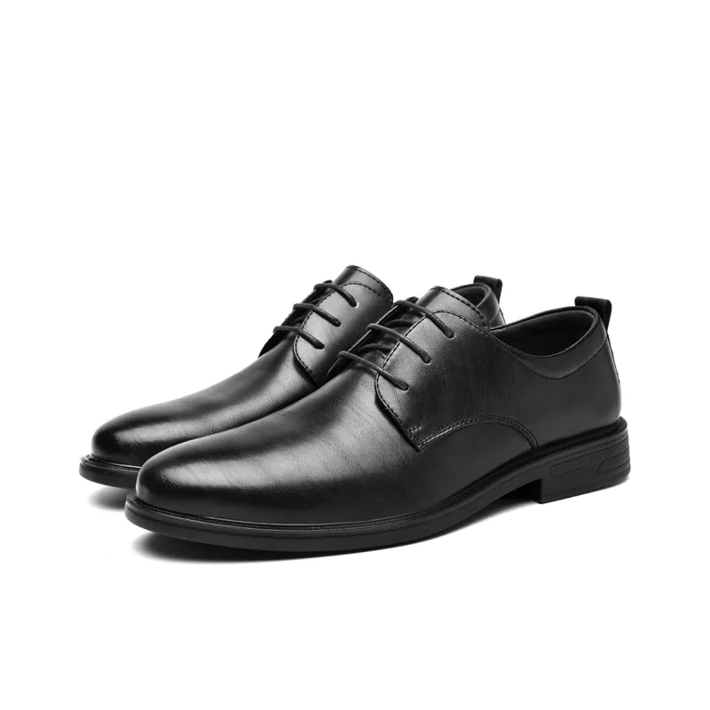 HLA Dress Shoes Men Low Top Black-33