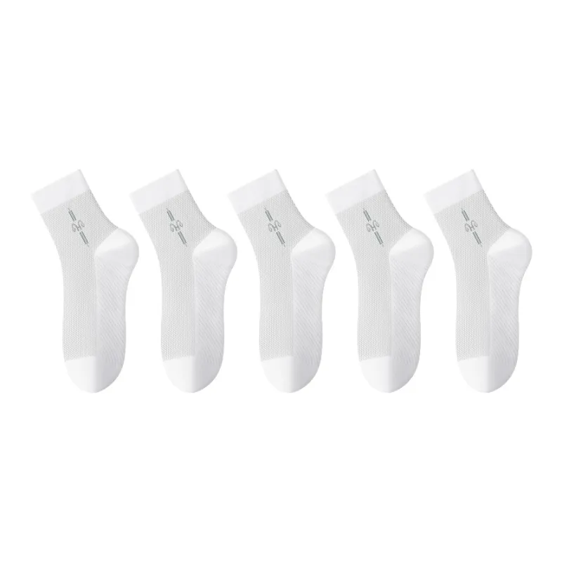 H YXIANG Mid Calf Socks Men's 5 Pack-11