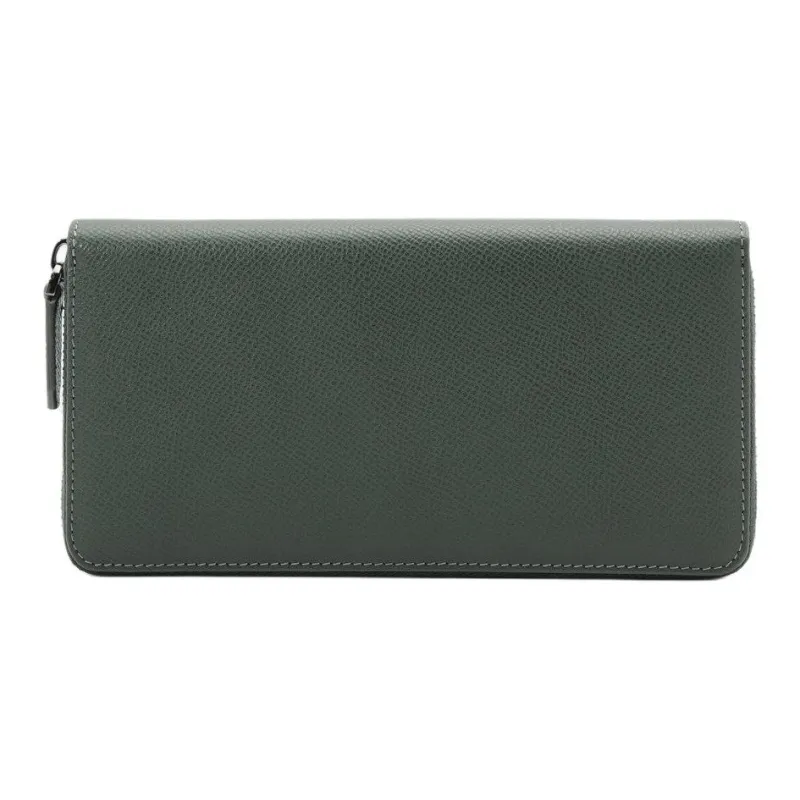 PEDRO Embossed Calfskin Wallet Regular Unisex Army Green-2