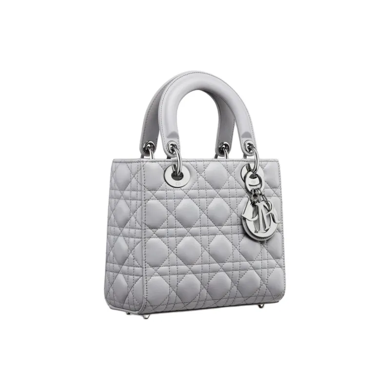 DIOR Lady Dior Sheepskin Lady Dior Bag, Shoulder Bag, Crossbody Bag, Handbag Small Size Women's Gray-2