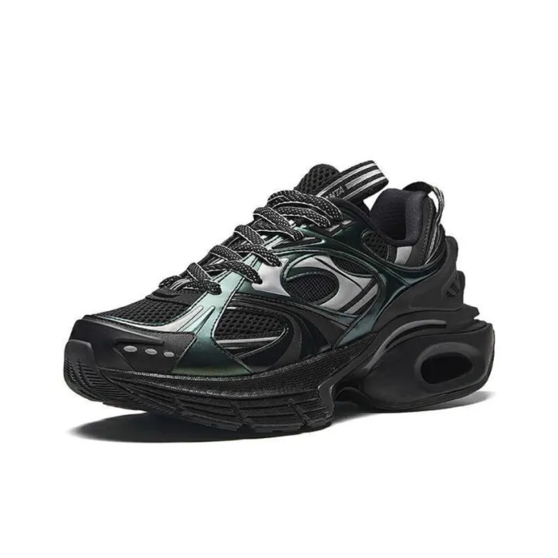 Anta Wear Resistant Low Top Casual Shoes Men's Black Silver-1