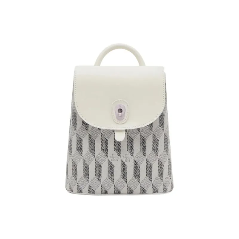 AU DEPART Calfskin Backpack Small Size Women's White-0