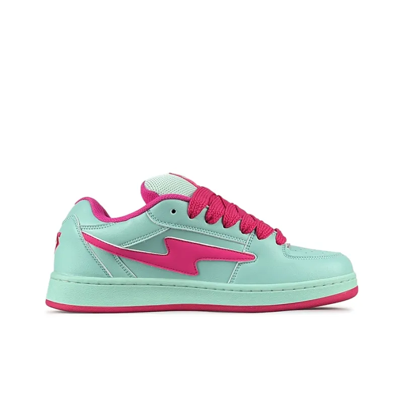 LuzaoT SUPER DRAG Puffy Shoes Anti Slip Wear Resistant Low Top Skateboard Shoes Women's Blue Pink-1