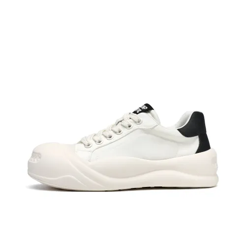 TRUMPPIPE Wear Resistant Low Top Skateboard Shoes Men's White Black