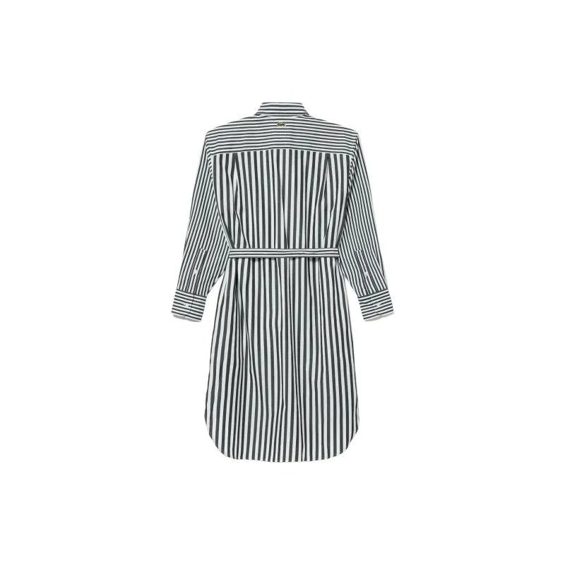 LACOSTE Long Sleeved Dress Women's Blue White-1