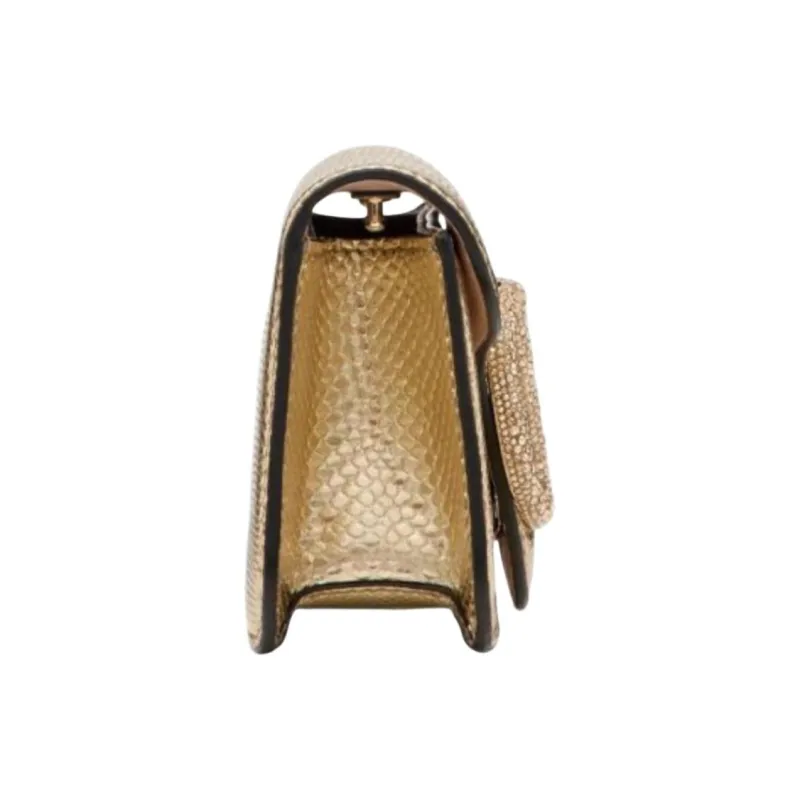 Valentino GARAVANILocò Crystal With Leather Portable Crossbody Bag, Shoulder Bag Women's Metallic-2