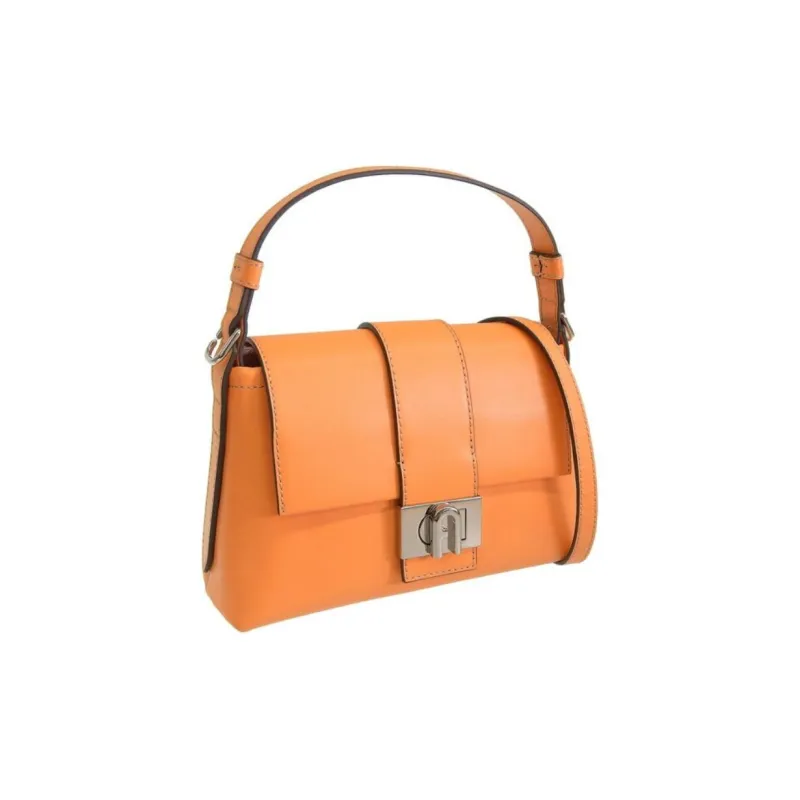 Furla Charlotte Leather Crossbody Bag, Shoulder Bag Women's Orange-1