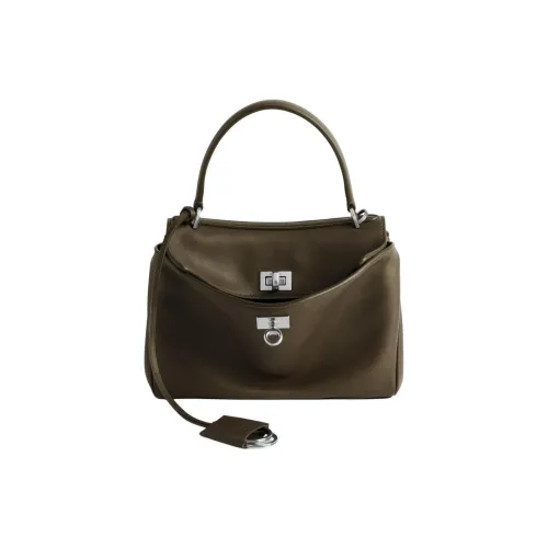 Balenciaga Smooth Calf Leather Shoulder Bag Crossbody Bag Handbag Mini Women's Dark Green
