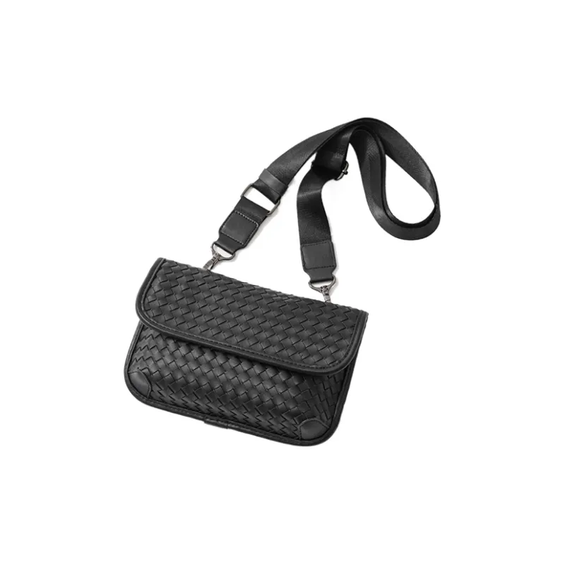 CARTELO PVC Small Square Bag Shoulder Bag Crossbody Bag Cell Phone Pouch Large Size Unisex Black-2