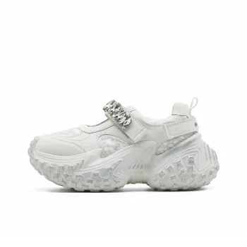Little Sue Chunky Sneakers Women's Low Top Silver