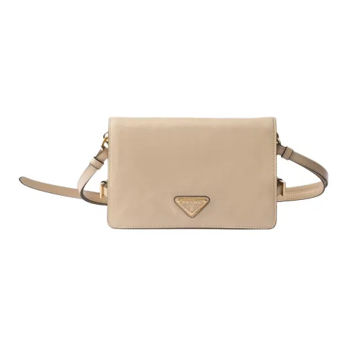 PRADA Leather Crossbody Bag Shoulder Bag Women's Lime Gray