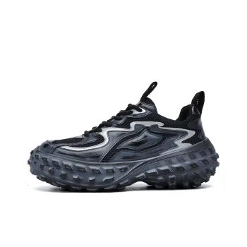 TRUMPPIPE Balanced Wear Resistant Low Top Chunky Sneakers Men's Black Gray
