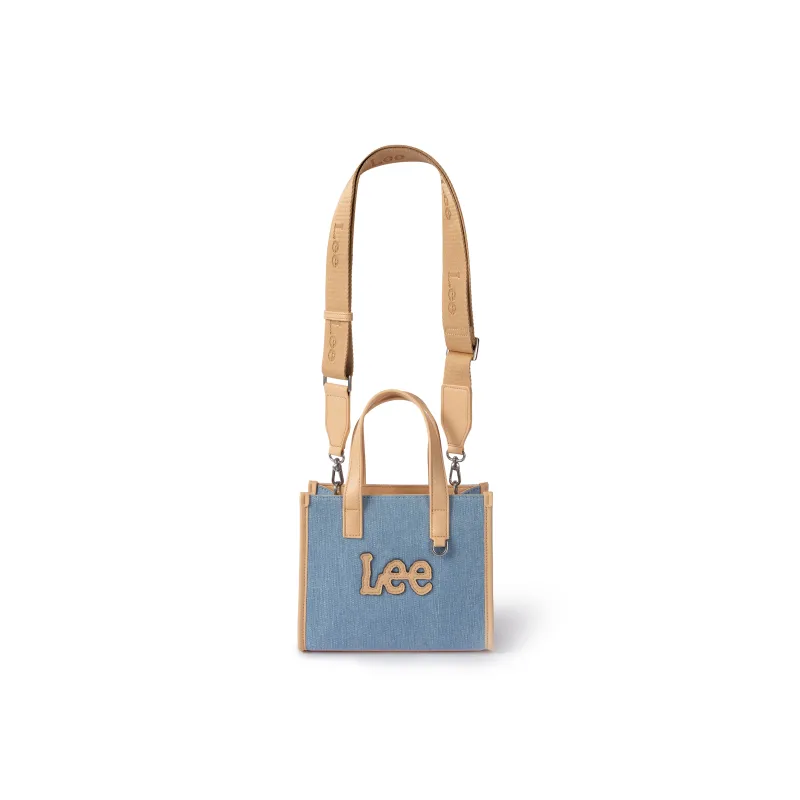 Lee Fabric With Artificial Leather Tote Shoulder Bag Crossbody Bag Handbag Regular Women's Light Denim Blue-2
