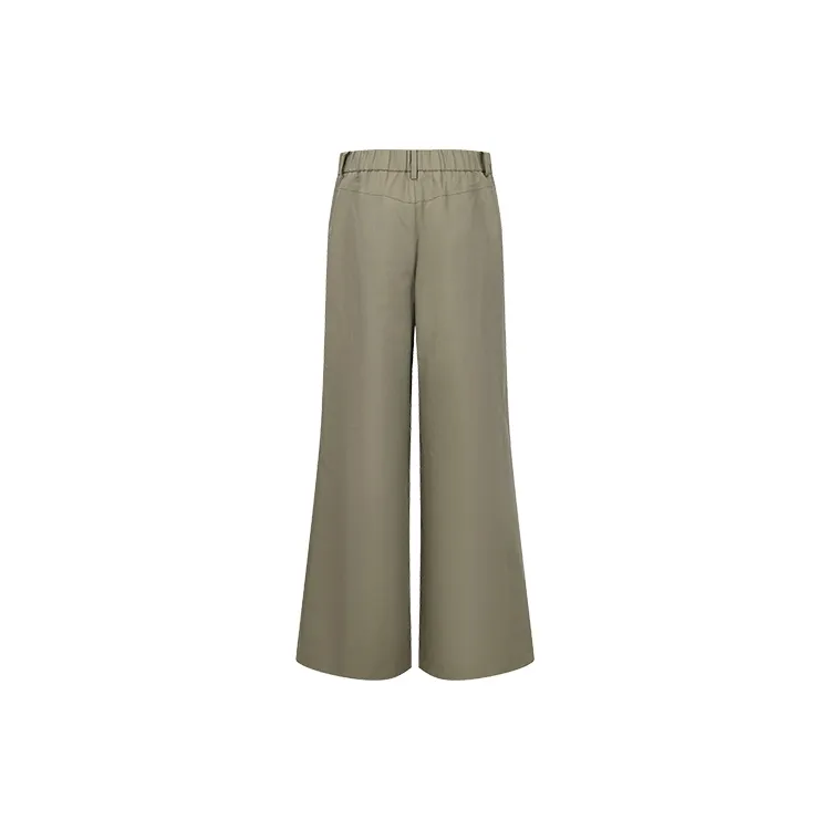 URBAN REVIVO Casual Pants Women's Khaki Green-1