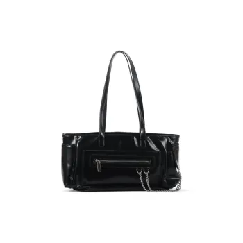 Gudair PU Waxed Leather Handbag, Shoulder Bag Regular Women's White Black