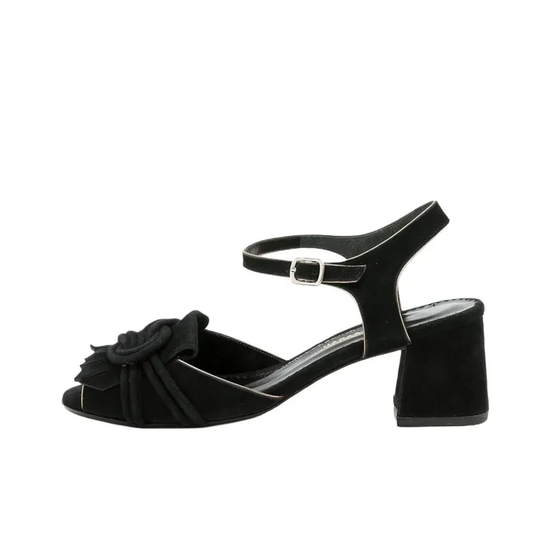 Sarah Chofakian Antoinette Strap Sandals 4cm Women's Black-0