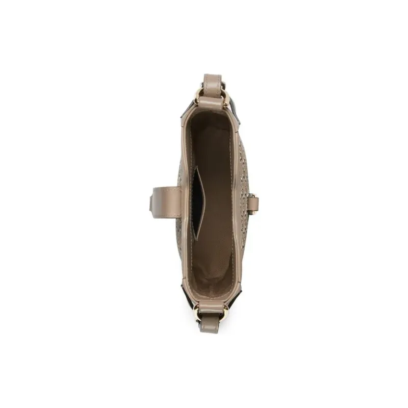 GUCCI Leather Bucket Bags Shoulder Bag Crossbody Bag Mini Women's Taupe-6