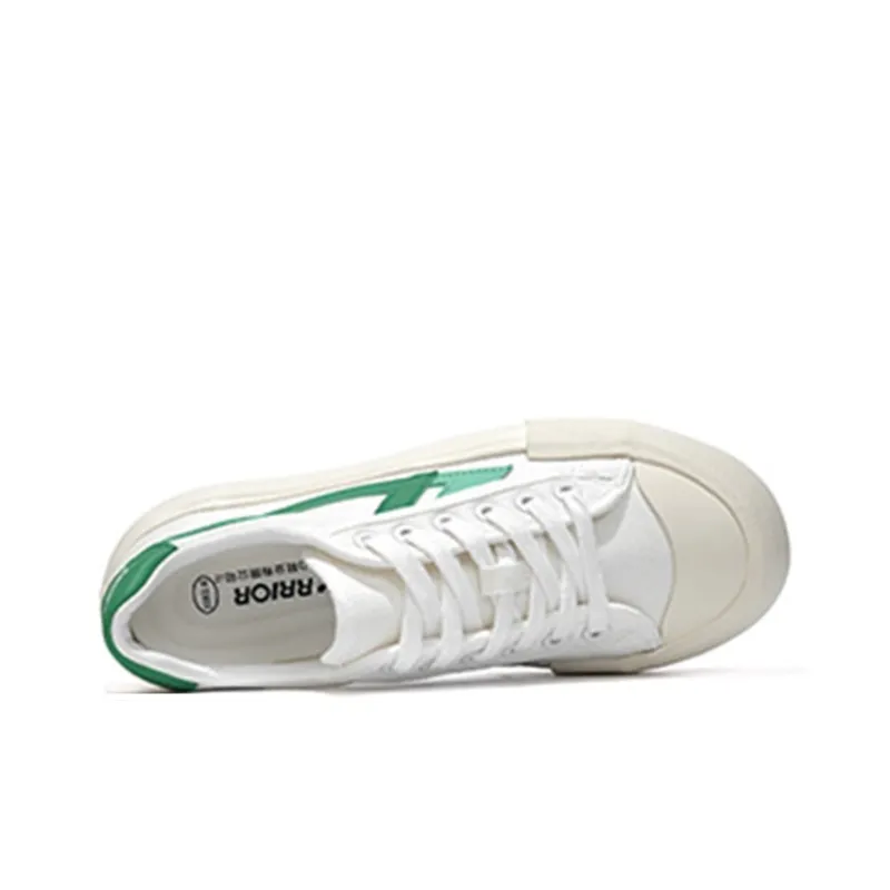 Warrior Divine Power Fresh Campus Collection Low Top Versatile White Sneakers Unisex White/Green-2