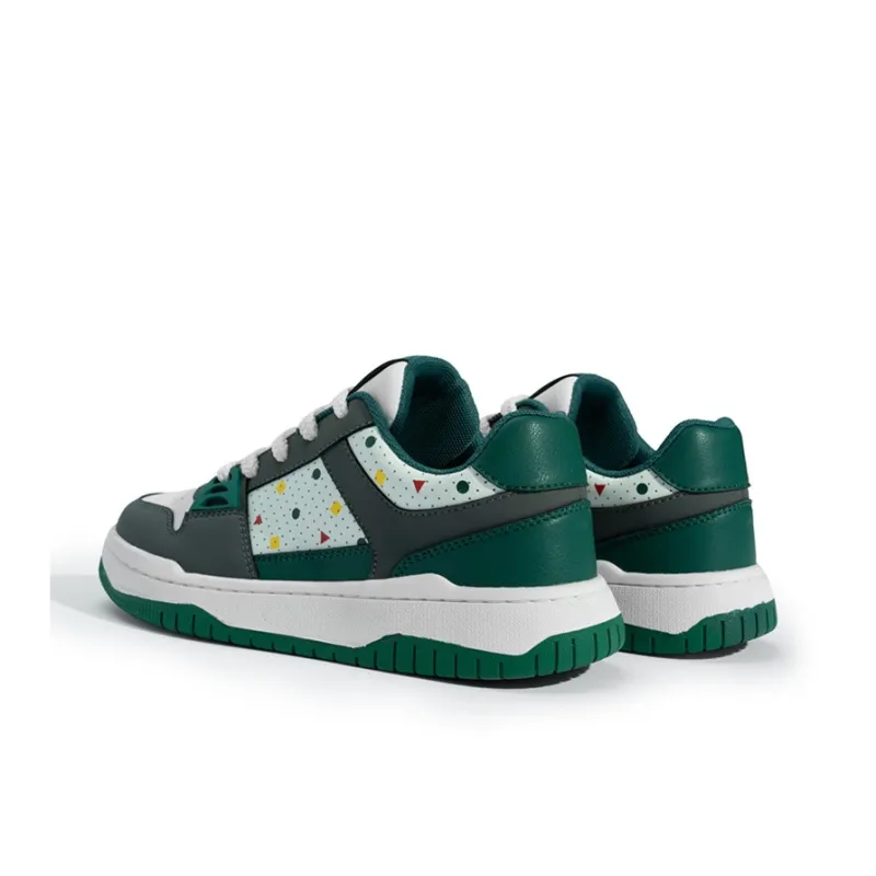Seattle Palm Slip-Resistant Lightweight Breathable Low-Top Skateboard Shoes Unisex Gray Green-2