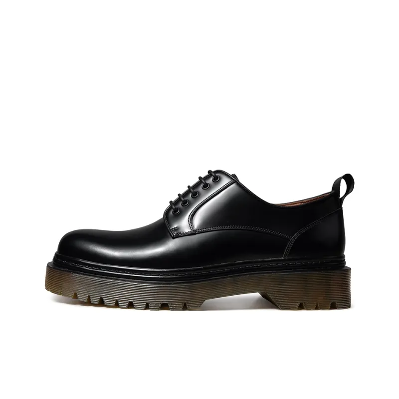 Zuti Cleanfit Shiny Big Head Derby Shoes Casual Shoes Men's Black-0