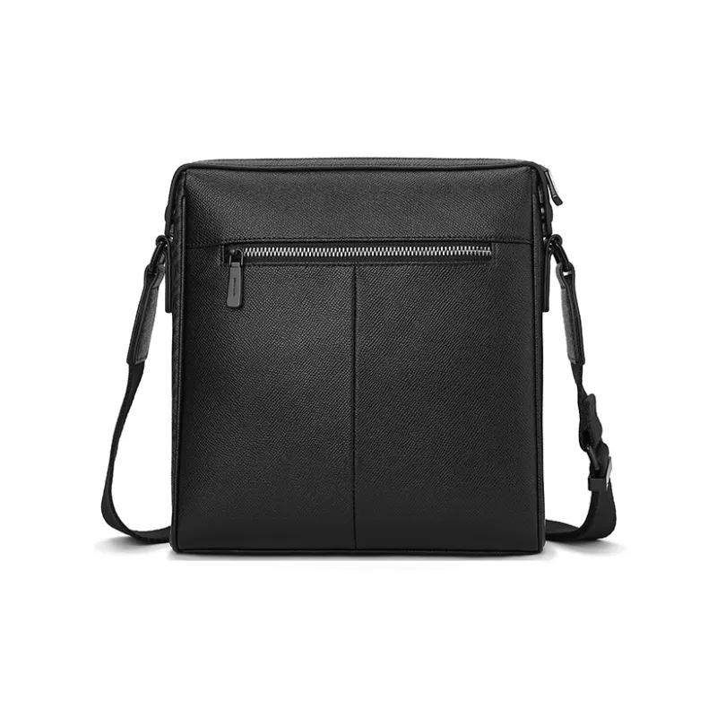PIERRE CARDIN Cow Leather Shoulder Bag, Crossbody Bag Regular Men's Black-3