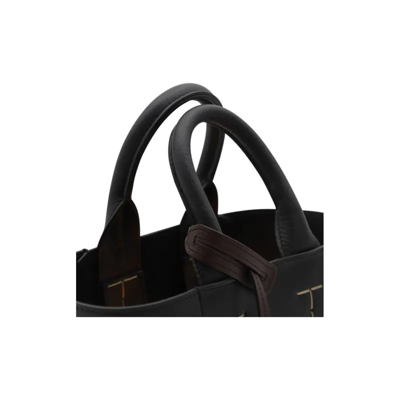 TOD'S Logo Pendent Panelled Tote Bag-4