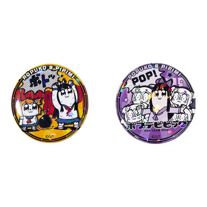 Crooked Melon Production Pop Team Epic And Pipi Mei Authentic Authorized Round Badge Badges-7