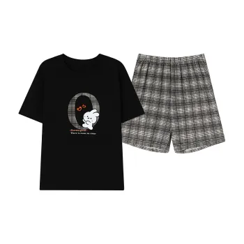 Montagut Pajama Set Summer Women's Charcoal Black