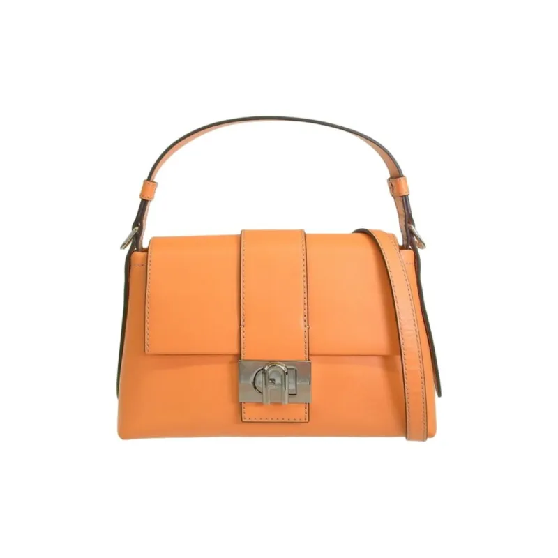 Furla Charlotte Leather Crossbody Bag, Shoulder Bag Women's Orange-0